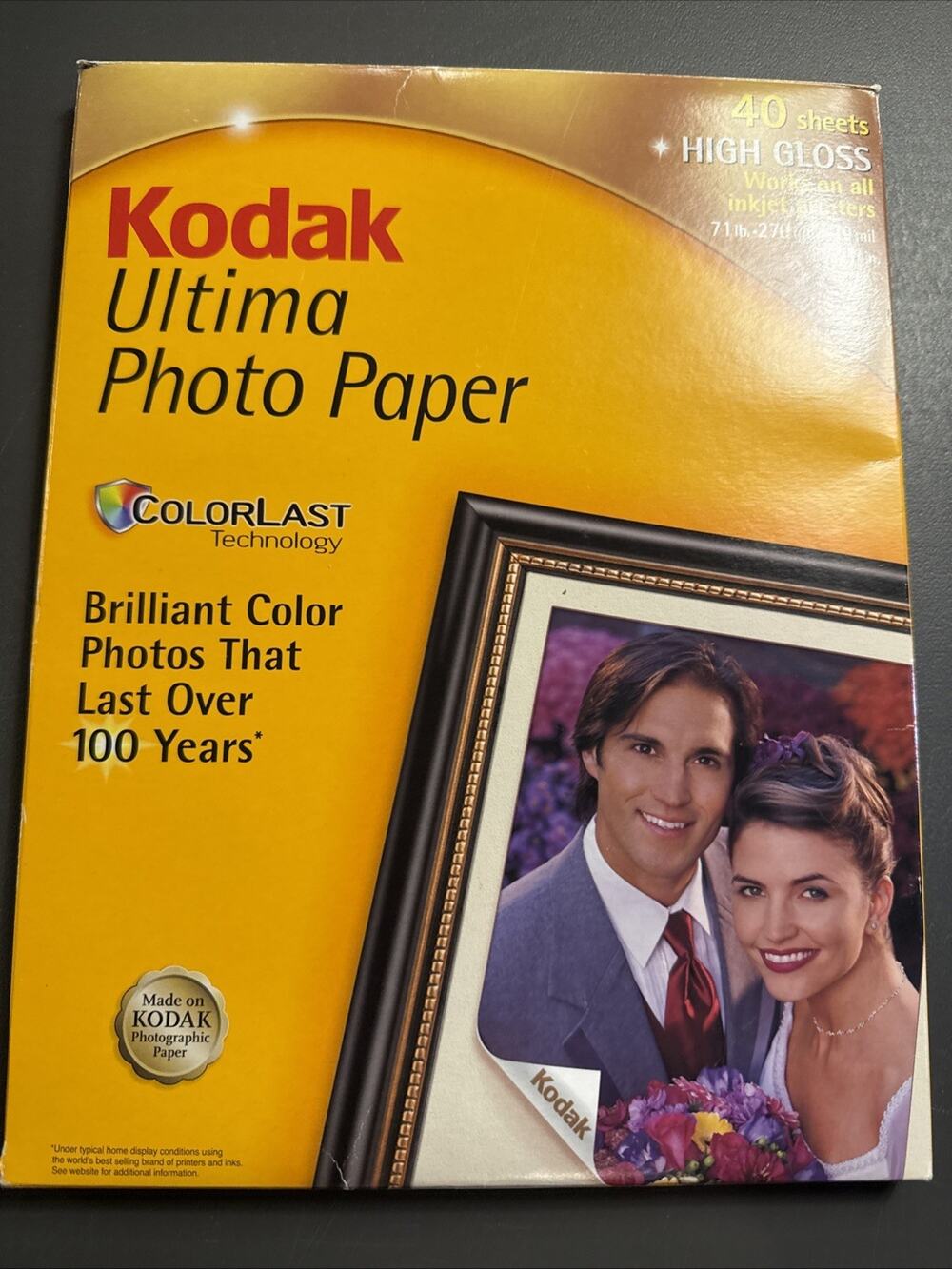 KODAK Ultima Picture Paper High Gloss 36 Count 8.5x11 in Sheets Opened.